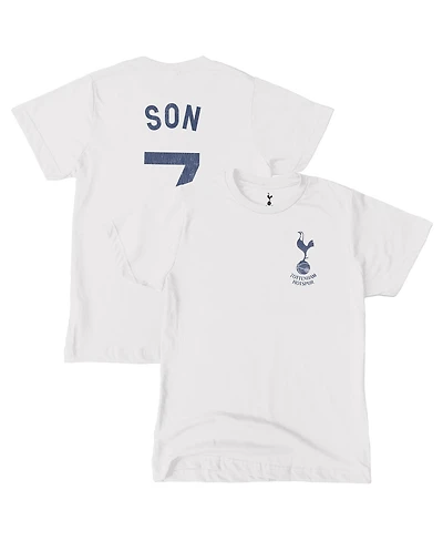 1863FC Big Boys and Girls Son Heung-Min White Tottenham Hotspur Player T-Shirt