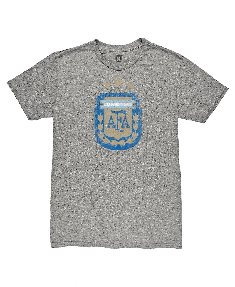 1863FC Men's Heather Gray Argentina National Team Retro Badge Tri-Blend T-Shirt