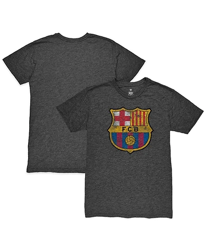 1863FC Men's Heather Black Barcelona Color Crest Twisted Tri-Blend Slub T-Shirt