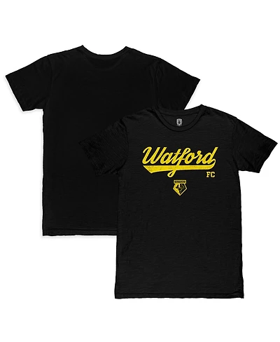 1863FC Men's Black Watford Script Slub T-Shirt