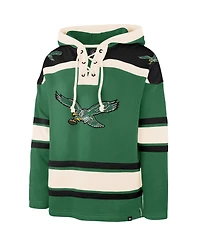 '47 Brand Men's Kelly Green Philadelphia Eagles Throwback Superior Lacer Hoodie