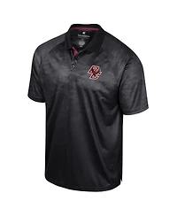 Colosseum Men's Black Boston College Eagles Honeycomb Raglan Polo Shirt