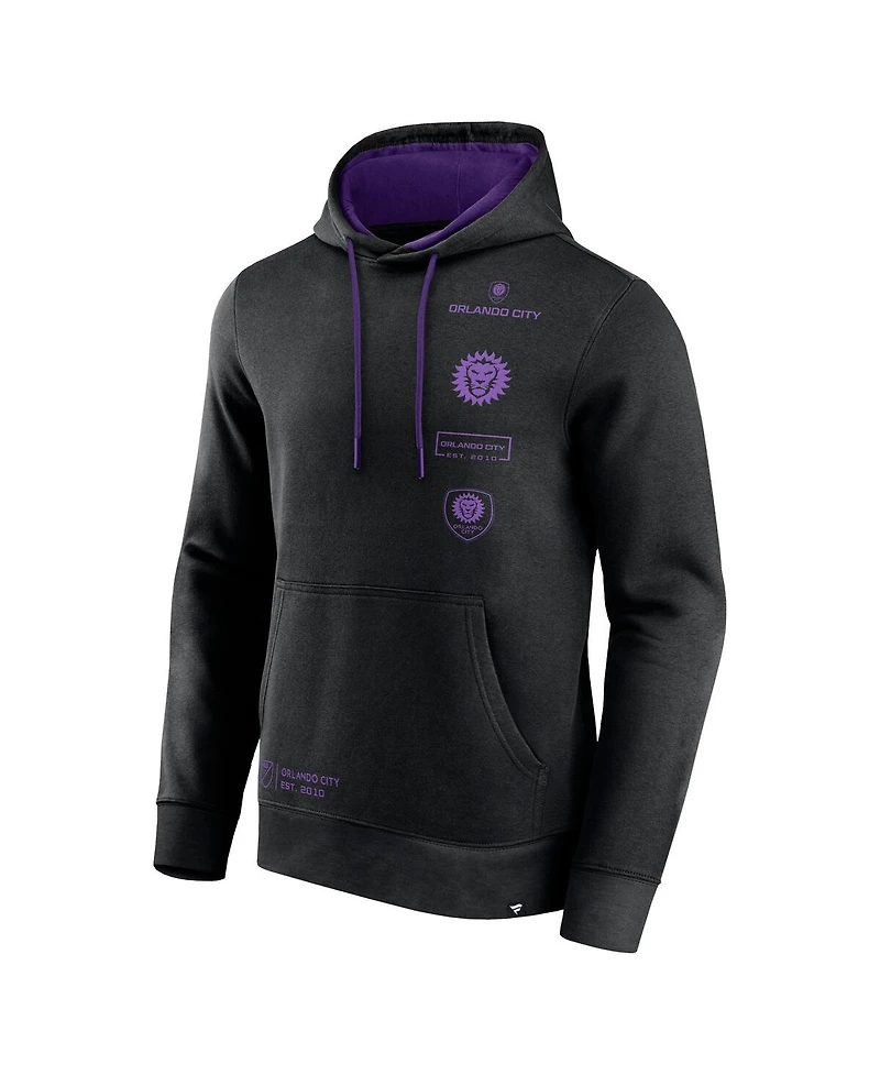 Fanatics Men's Black Orlando City Sc Halftime Pullover Hoodie