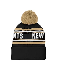 Outerstuff Preschool Black New Orleans Saints Jacquard Cuffed Knit Pom with Hat