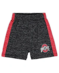 Wes & Willy Toddler Scarlet/Black Ohio State Buckeyes Cloudy Yarn T-Shirt Shorts Set