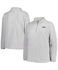 Profile Women's Gray Seattle Seahawks Plus Sherpa Quarter-Zip Jacket