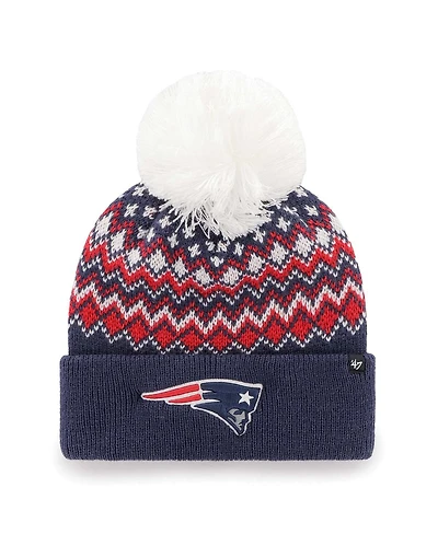'47 Brand Women's Navy New England Patriots Elsa Cuffed With Pom Knit Hat