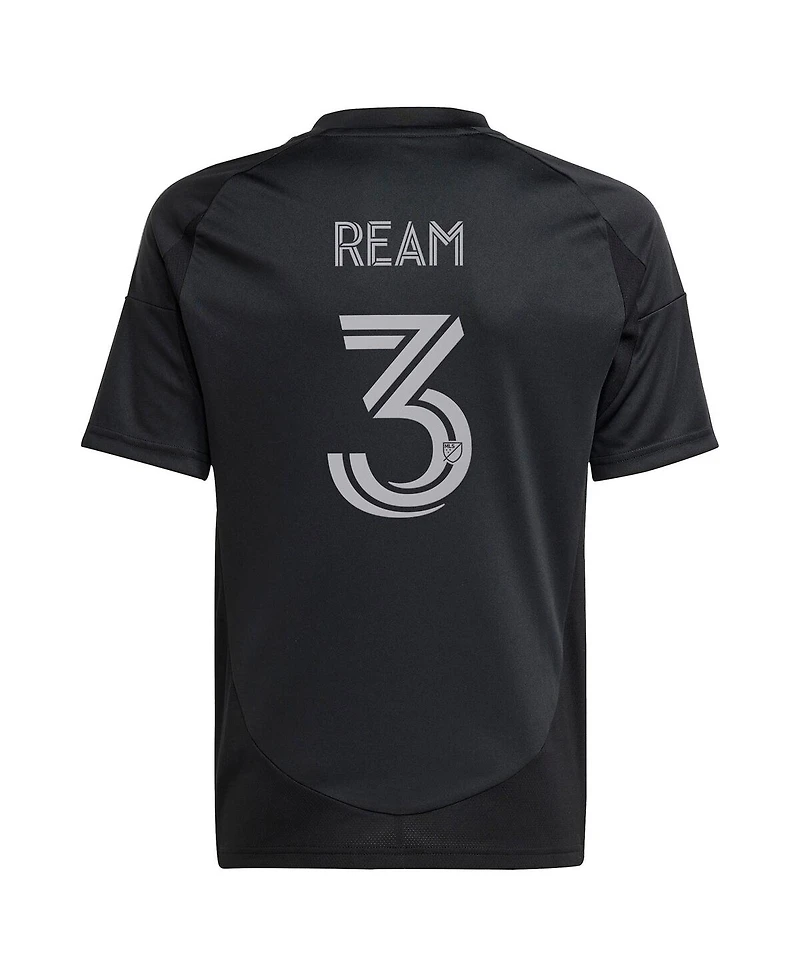 Adidas Big Boys and Girls Tim Ream Black Charlotte Fc 2025 Fortress Kit Replica Player Jersey