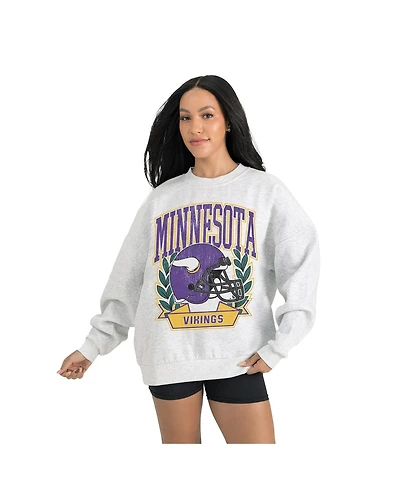 Gameday Couture Women's Gray Minnesota Vikings Heritage Premium Fleece Pullover Sweatshirt