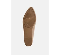 Akili Knit Textile Solid Flats Women