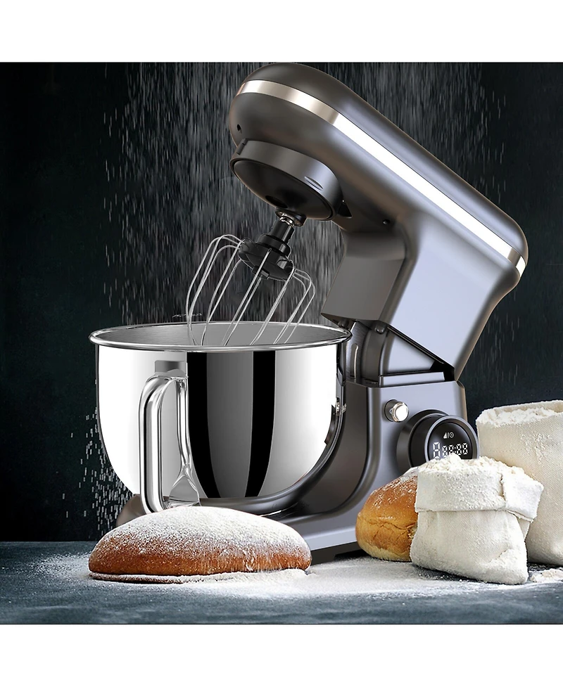 5.3 Qt Digital Display Stand Kitchen Food Mixer 8 Speed with Egg Whisk, Dough Hook & Flat Beater