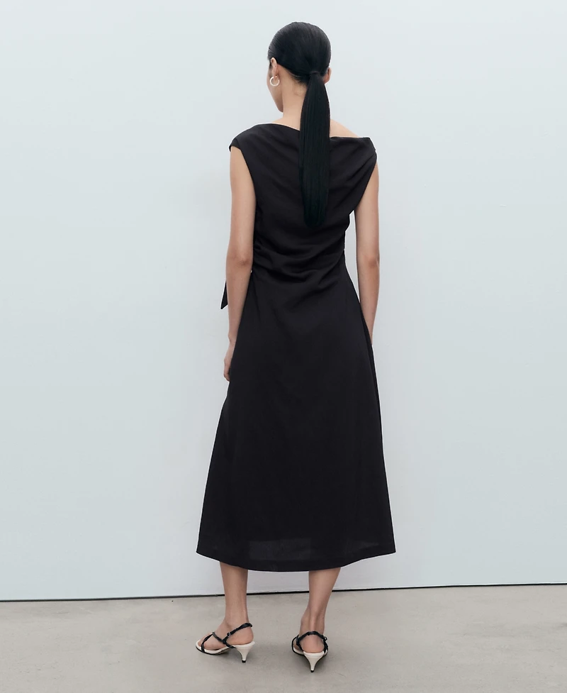 Mango Women's Asymmetrical Knotted Dress