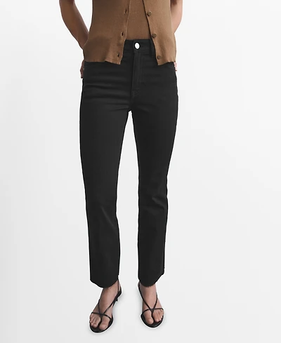 Mango Women's Sienna Flared Cropped Jeans