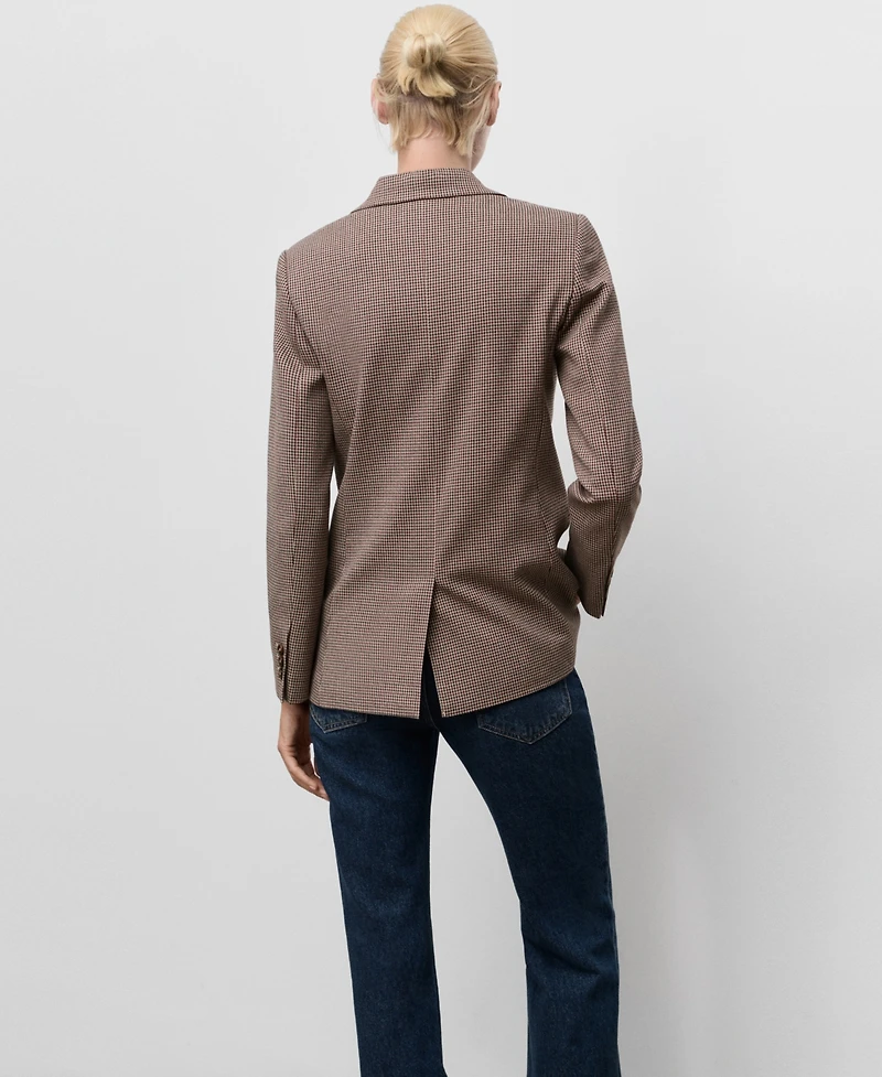 Mango Women's Micro-Houndstooth Double-Breasted Jacket