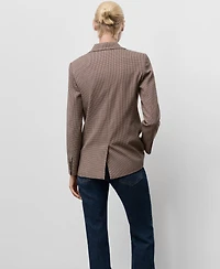 Mango Women's Micro-Houndstooth Double-Breasted Jacket