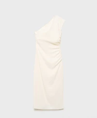 Mango Women's Asymmetrical Pleated Dress