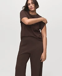 Mango Women's Straight-Fit Cotton Pants