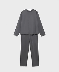 Mango Women's Two-Piece Plain Cotton Pajamas
