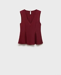 Mango Women's Lyocell Peplum Top