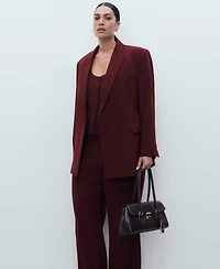 Mango Women's Straight Mid-Rise Suit Pants