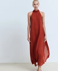 Mango Women's Bow Neck Long Dress