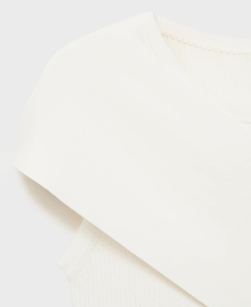 Mango Women's Asymmetrical Sleeves Knitted Dress