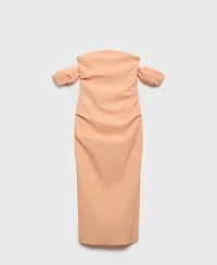 Mango Women's Strapless Midi Dress