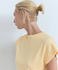 Mango Women's Short-Sleeved Fine-Knit Sweater