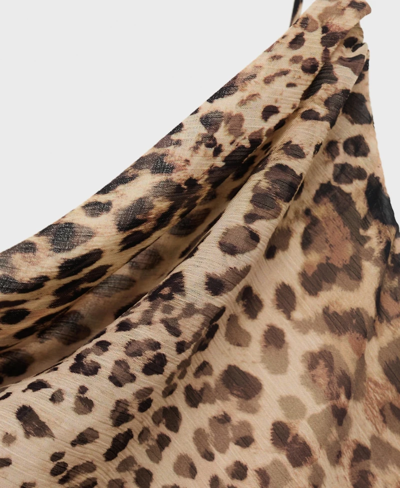 Mango Women's Animal Print Ruffle Dress