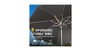 Flynama 9FT Outdoor Patio Umbrella with Push Button Tilt and Crank Wind Vent