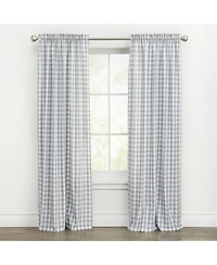 GoodGram Buffalo Check Gingham Custom Window Curtain Treatments - Single Panel 42 in. W x 63 L, Black