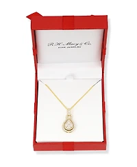 Effy Diamond Mixed Cut Teardrop Halo 18" Pendant Necklace (1 ct. t.w.) 14k White Gold (Also yellow gold)