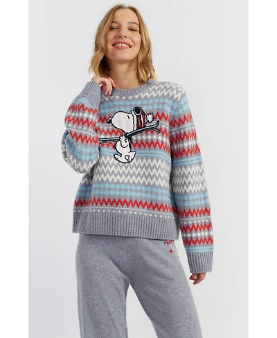 Chinti & Parker Women's Wool-Cashmere Snoopy Ski Rollneck Sweater