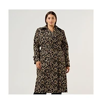 Estelle Plus Shari Leopard Print Trench