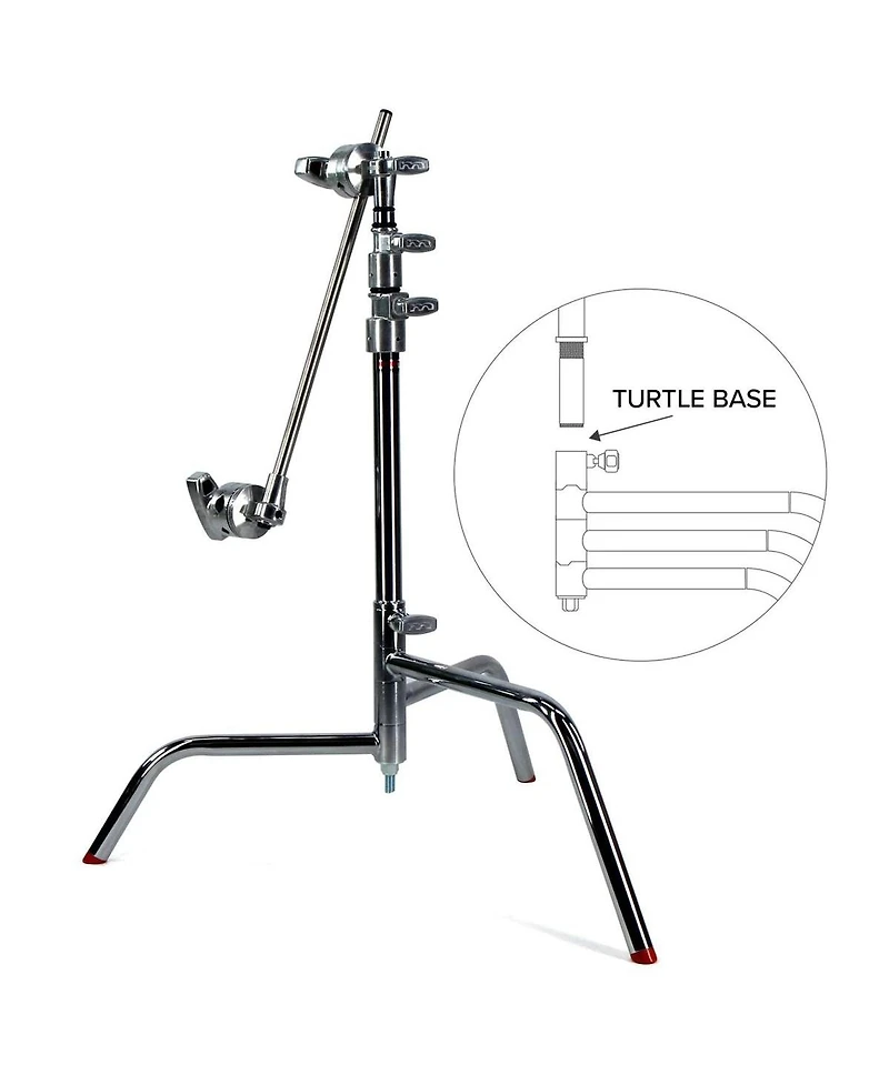 Matthews 20" C+ Stand with Turtle Base and Grip Head and Arm, Chrome, 4-Pack