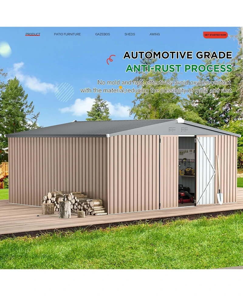 Aecojoy 14'x12' Outdoor Storage Shed