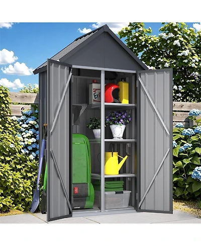 Aecojoy Outdoor Storage Cabinet Waterproof with Shelves, Vertical Tall Sheds Cabinet