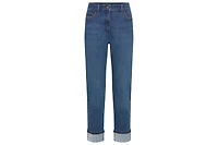 Olsen Women's Mona Fit Straight Leg 5-Pocket Jean with Rhinestone Hem