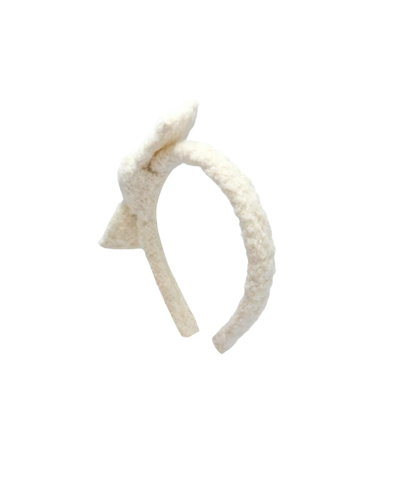 Bits & Bows Girls Boucle Headband in White