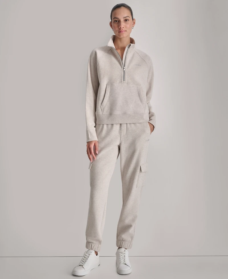 Dkny Women's Studded-Logo Half-Zip Sweatshirt