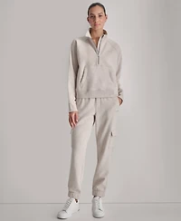 Dkny Women's Studded-Logo Half-Zip Sweatshirt