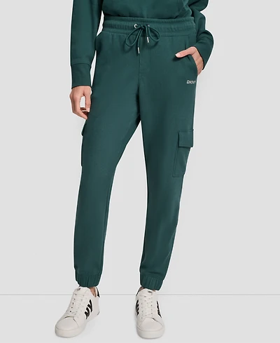 Dkny Sport Women's Studded-Logo Cargo Joggers