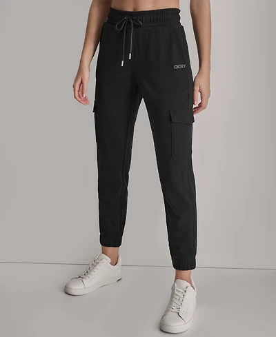 Dkny Sport Women's Studded-Logo Cargo Joggers