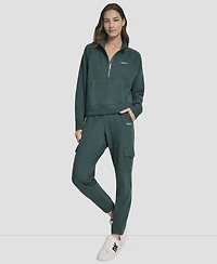 Dkny Sport Women's Studded-Logo Half-Zip Sweatshirt