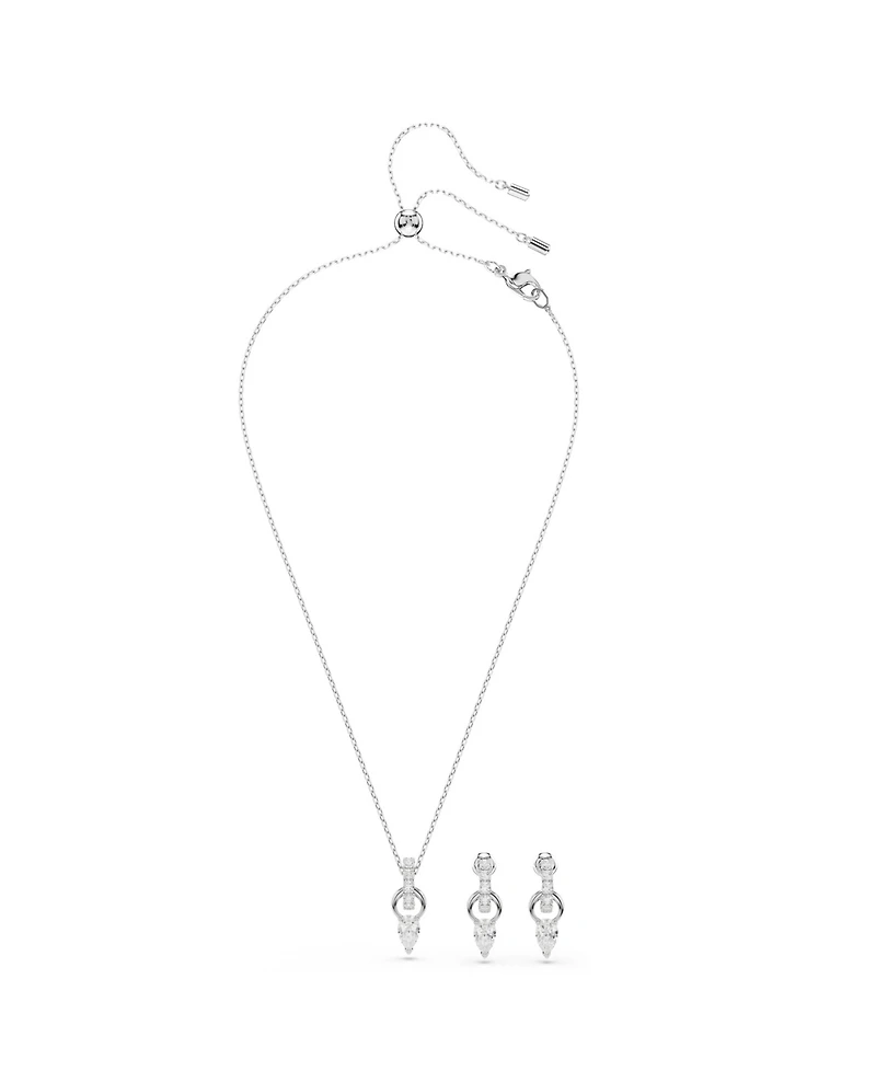 Swarovski Mesmera Rhodium Plated Earrings and Necklace Set