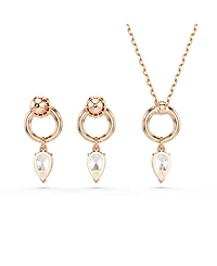 Swarovski Mesmera Rose Gold Tone Plated Earrings and Necklace Set