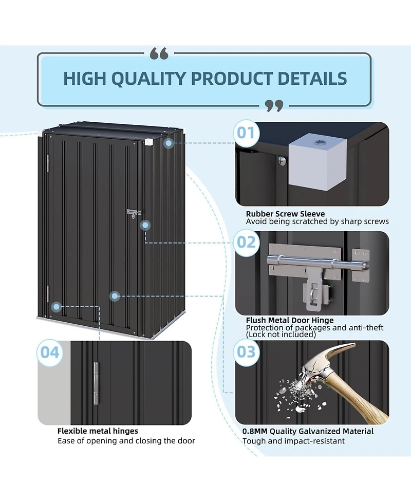 Aecojoy Outdoor Storage Cabinet & Package Delivery Boxes