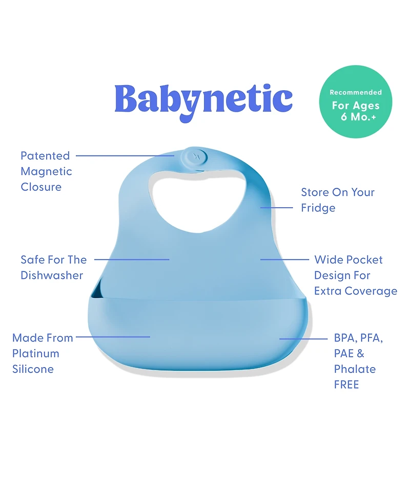 Babynetic Unisex Magnetic Silicone Bib