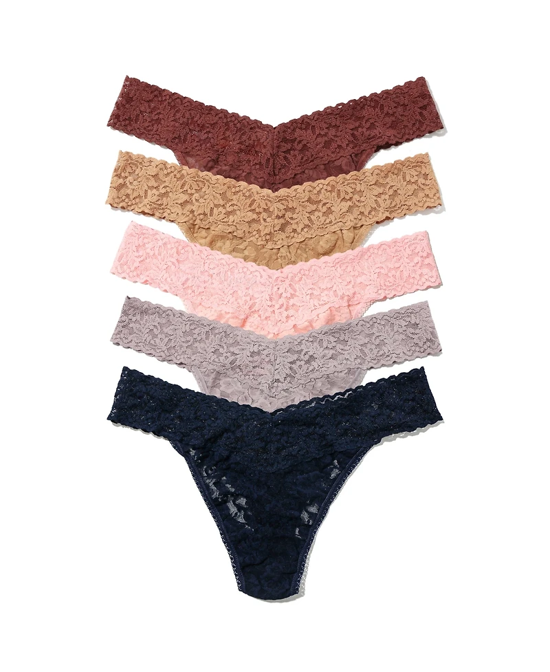 Hanky Panky Women's Signature Lace Original Rise Pack Thong Underwear