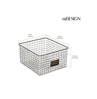 mDesign Bedroom Closet Storage Organizer Basket with Label Slot, 2 Pack, Bronze